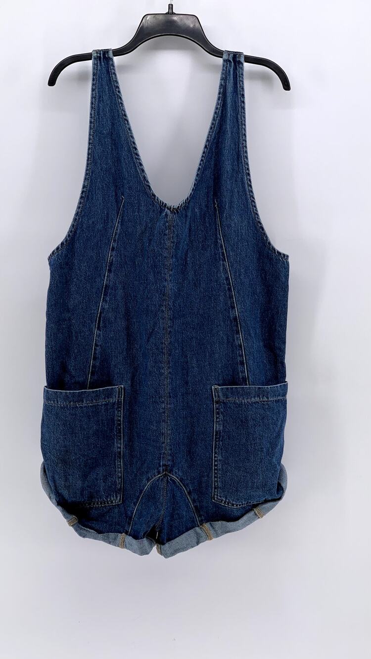 WE THE FREE Women's Blue Denim High Roller Shortall SZ M